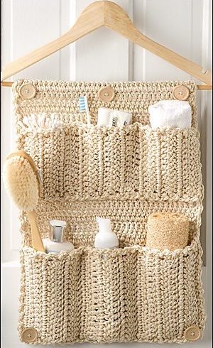 DIY Crochet Bathroom Door Organizer