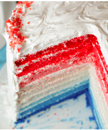 Red White and Blue Ombre Cake