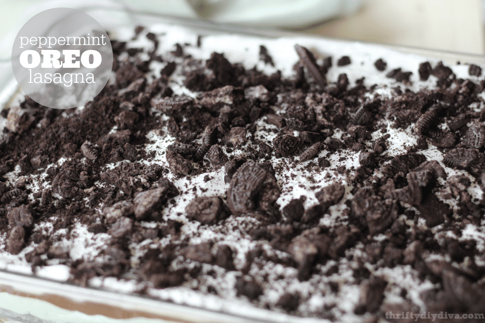 chocolate and peppermint oreo lasagna