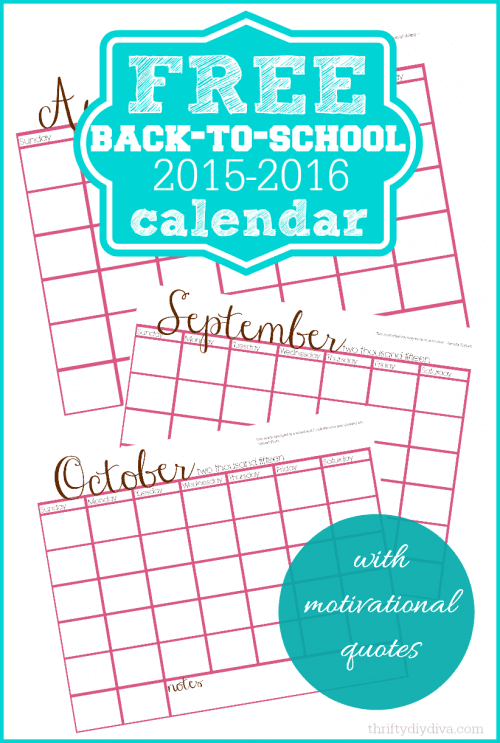 Free Back To School Printable Calendar 2015 2016 free-back-to-school-printable-calendar-2015-2016