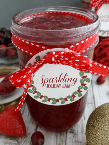 Sparkling Strawberry and Cranberry Holiday Jam