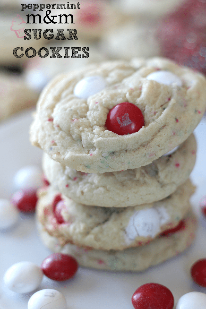 White Chocolate Peppermint M&M Sugar Cookies