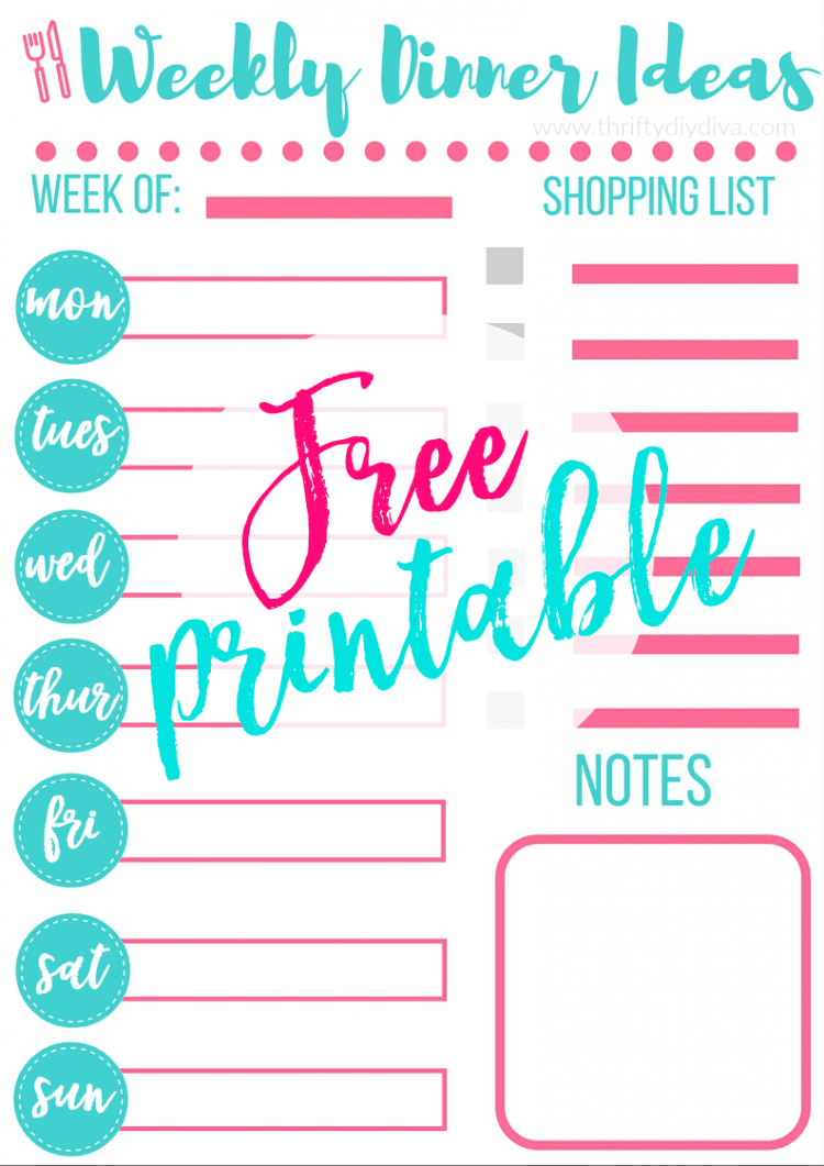 how to start a meal plan free weekly menu planner printable weekly cooking planner