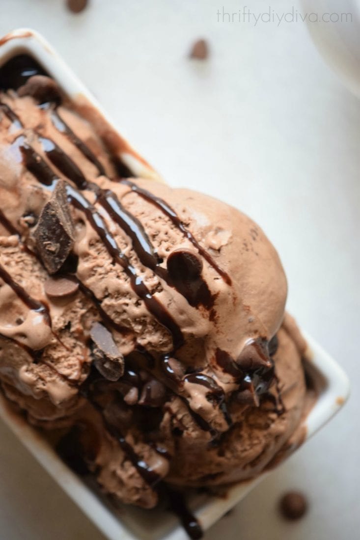 Homemade Double Chocolate Brownie Ice Cream