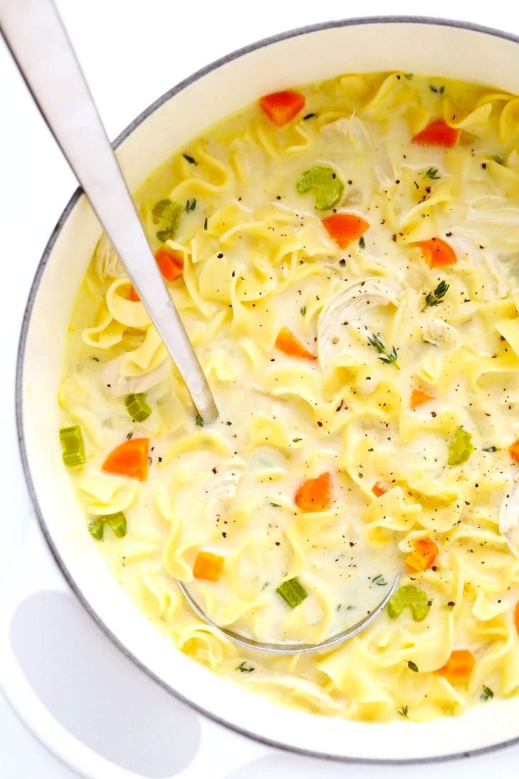 Creamy Lemon Chicken Noodle Soup