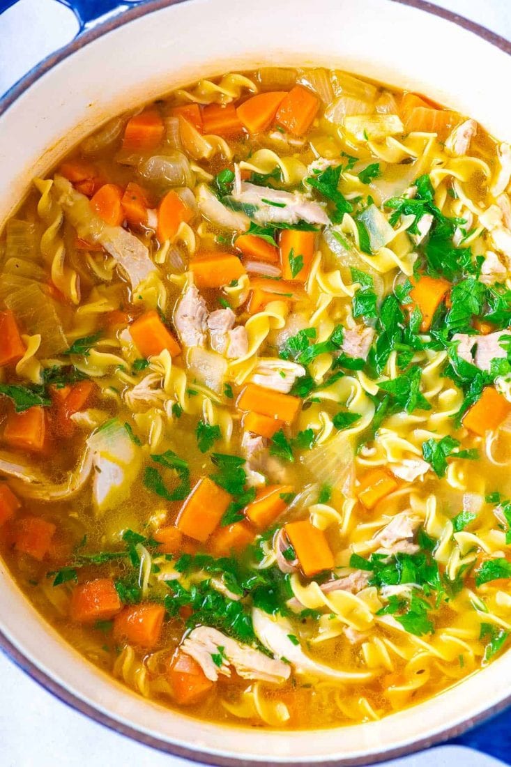 Best Chicken Noodle Soup Recipe - Best Homemade Chicken Noodle Soup-5740 | Nick + Alicia / Chicken tortellini soup, quickest chicken noodle soup, lemon chicken orzo soup, chicken udon soup, jasmine chicken making your chicken noodle soup in the instant pot will allow you to cook your chicken, make your broth, and finish up the recipe, all in one container.
