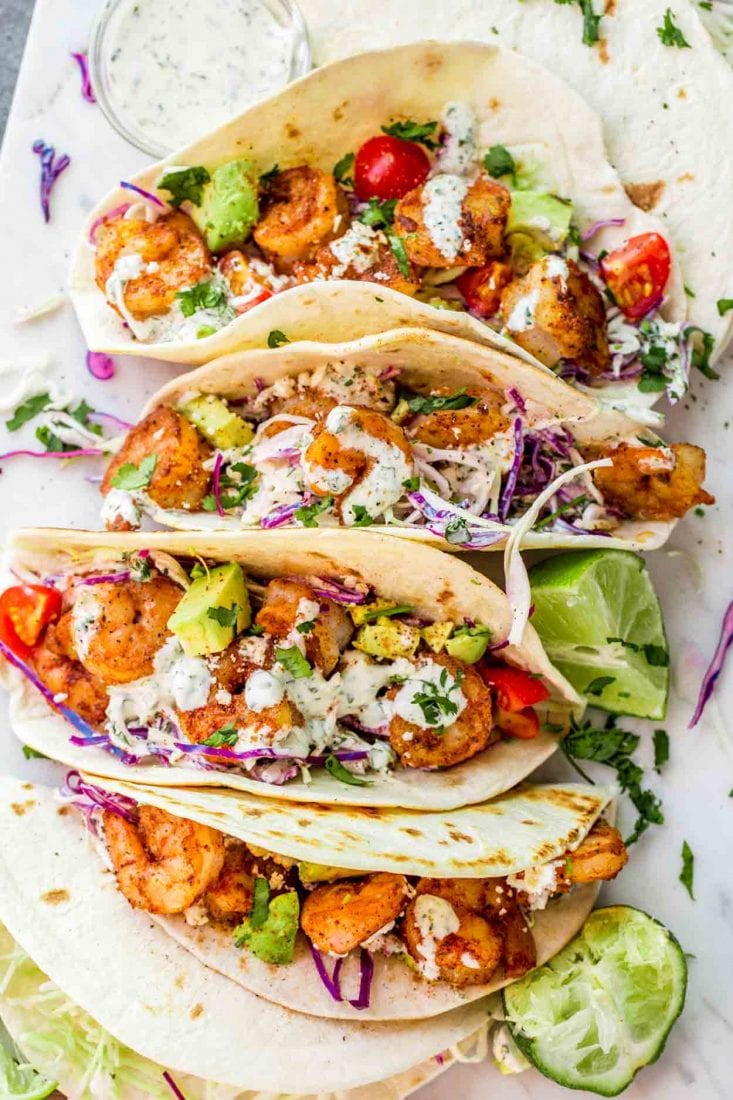 Shrimp Tacos with Slaw