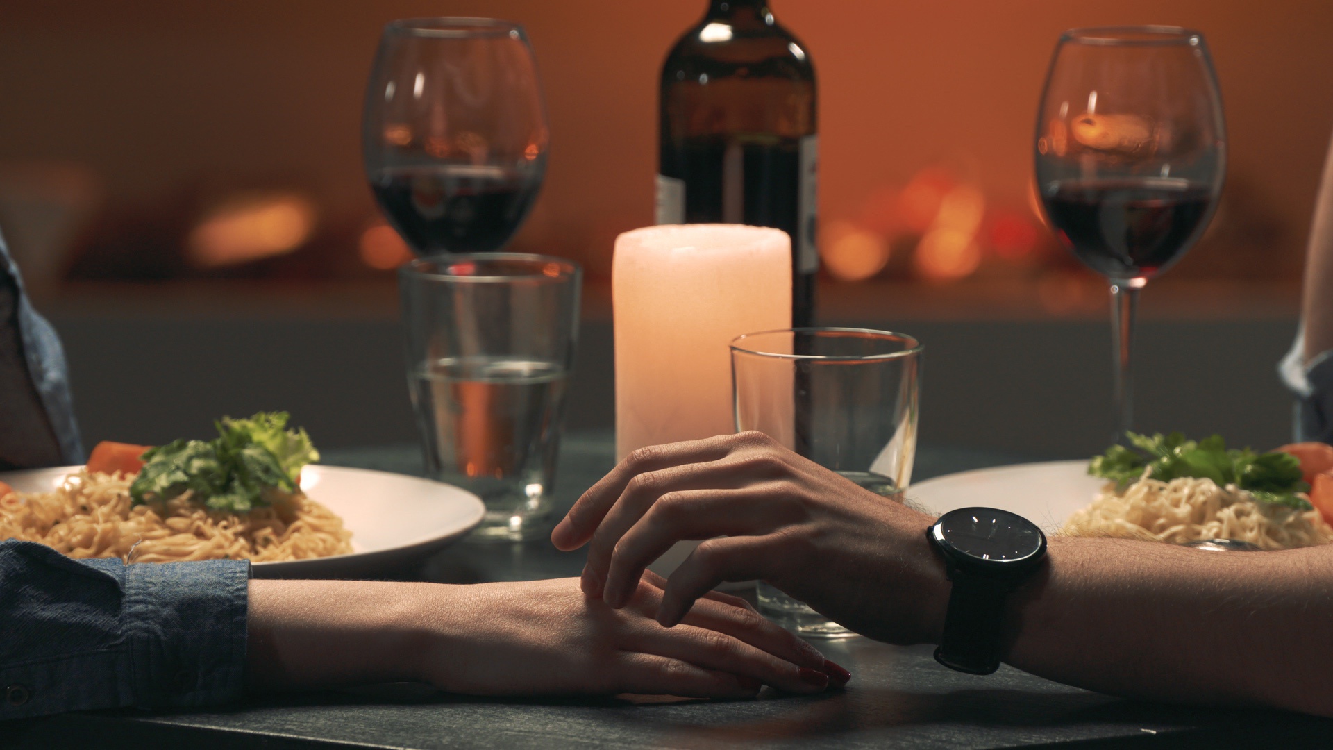 Romantic meal at home
