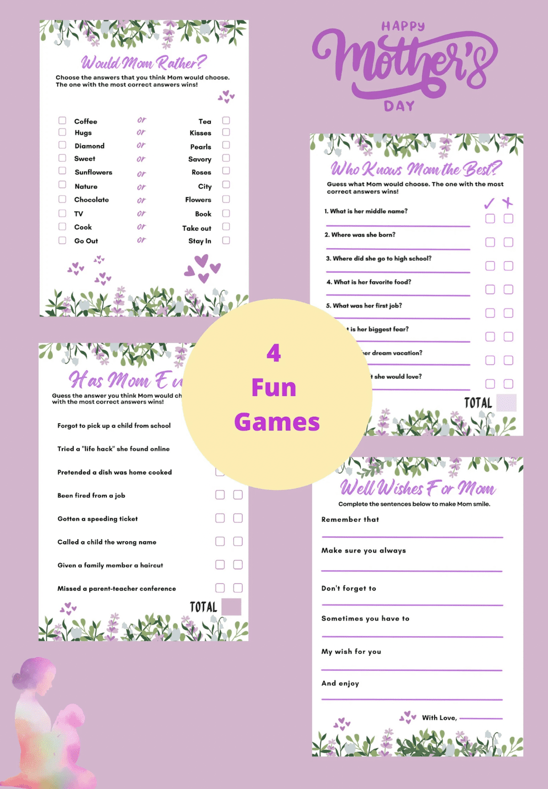 Mother’s Day Printable Games Bundle
