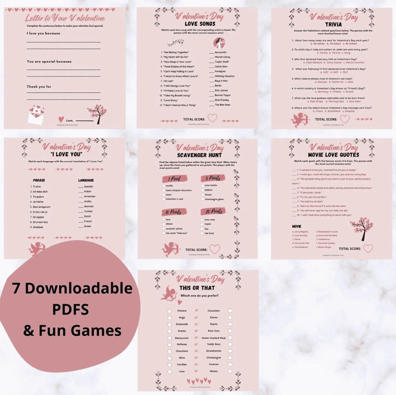 Valentine’s Day Printable Games Bundle