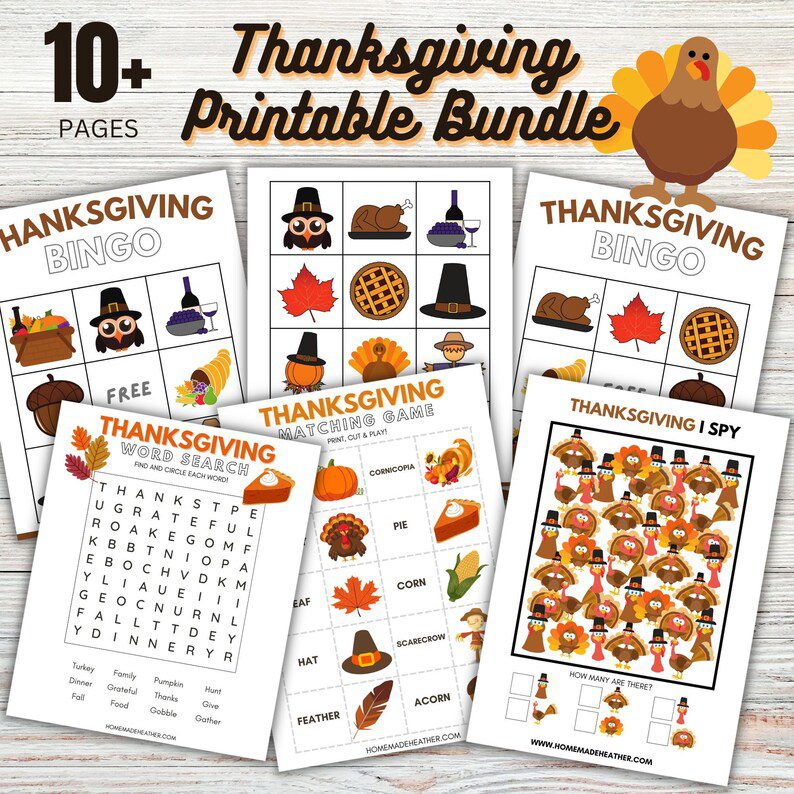 Thanksgiving Printable Activities Bundle