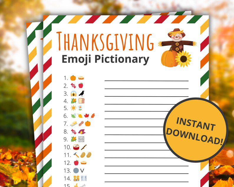 Thanksgiving Emoji Pictionary